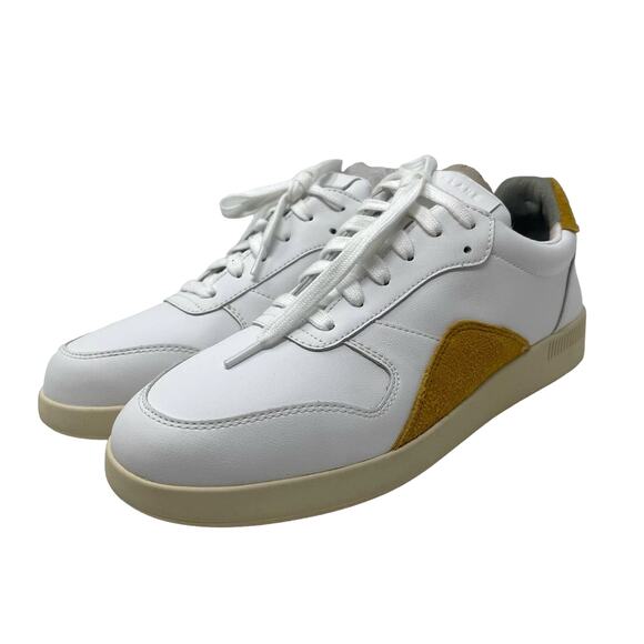 Everlane The ReLeather Court Sneaker White Mustard Women's Size 9 Men's 7 NEW - Picture 3 of 9